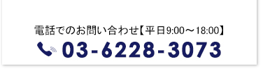 電話でのお問い合わせ 03-6228-3073